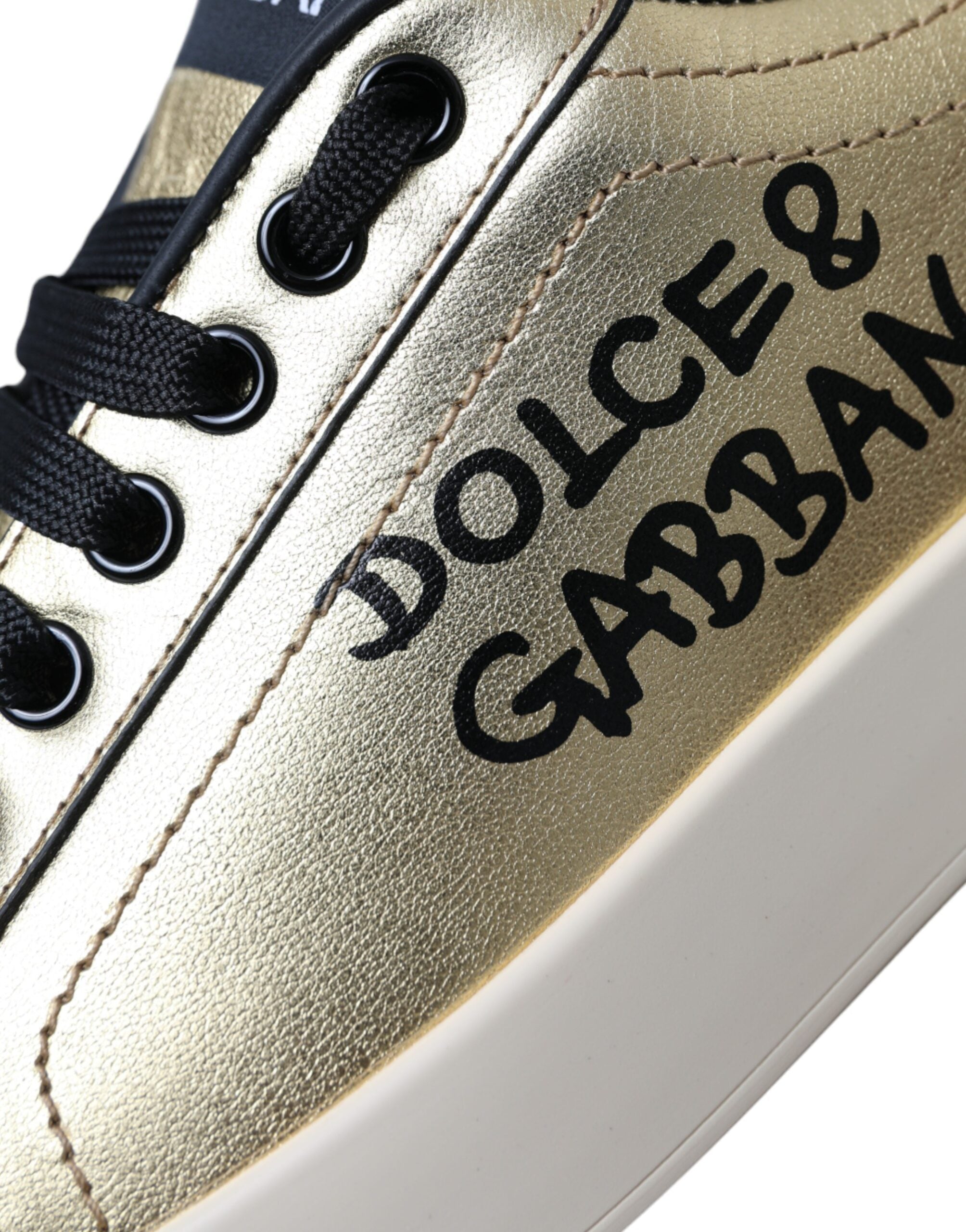 Dolce &amp; Gabbana Portofino borjúbőr arany cipők női cipők
