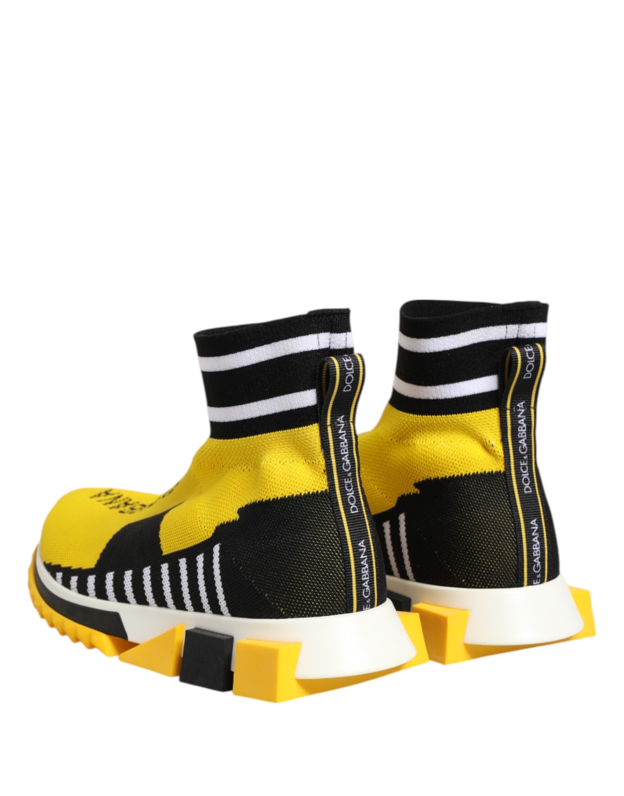 Dolce & Gabbana Yellow Black Sorrento Socks Sneakers Shoes